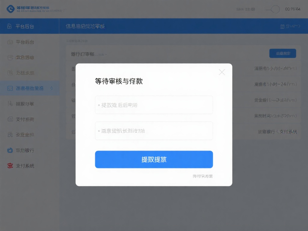 等待审核与到账：
提现申请提交后，平台后台会对信